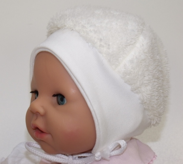 Zimní dětská čepička, Lamová Kuklička, světle růžová