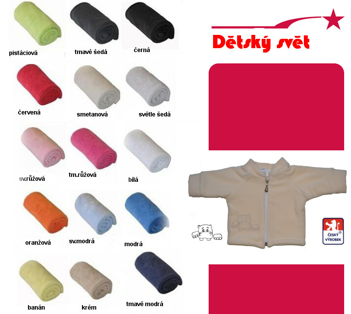 Dětská fleece bundička Dětský svět krémová s Myškou vel.74