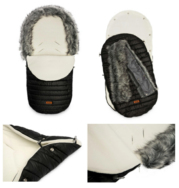 Zimní fusak do kočárku Sensillo ESKIMO BERÁNEK s kožešinou graphite