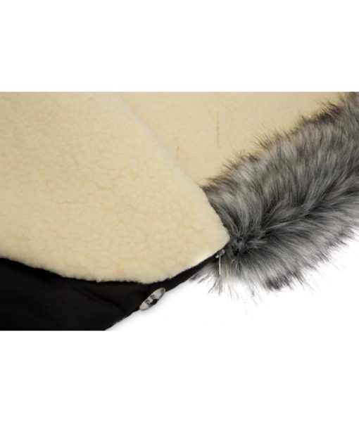 Zimní fusak do kočárku Sensillo ESKIMO BERÁNEK s kožešinou graphite