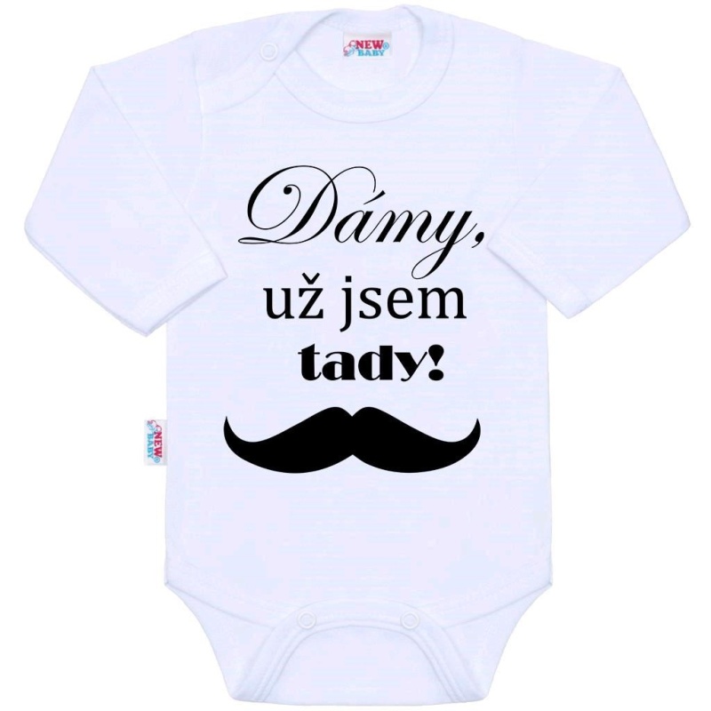 Dětské body s českým nápisem New Baby Dámy, už jsem tady! velikost 74
