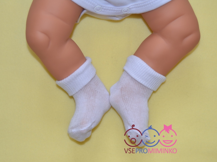 Bílé kojenecké ponožky YO BABY velikost 6-9 měsíců 