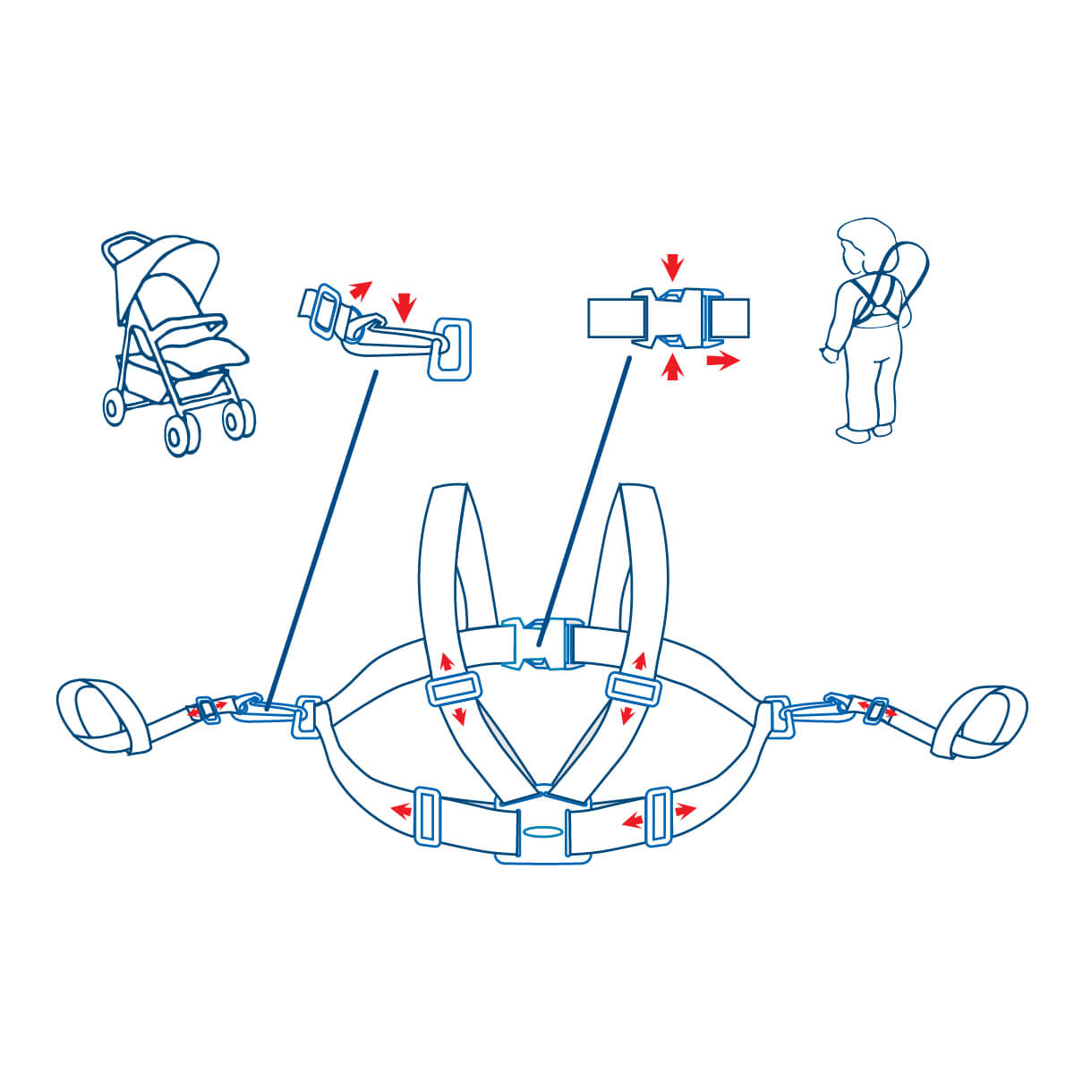 Dětské šráky do kočárku Topgal modré