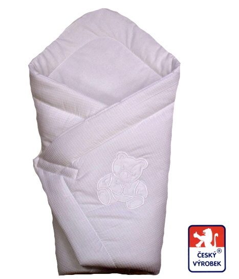 Kojící polštář s výšivkou medvídka a polystyrénovými kuličkami