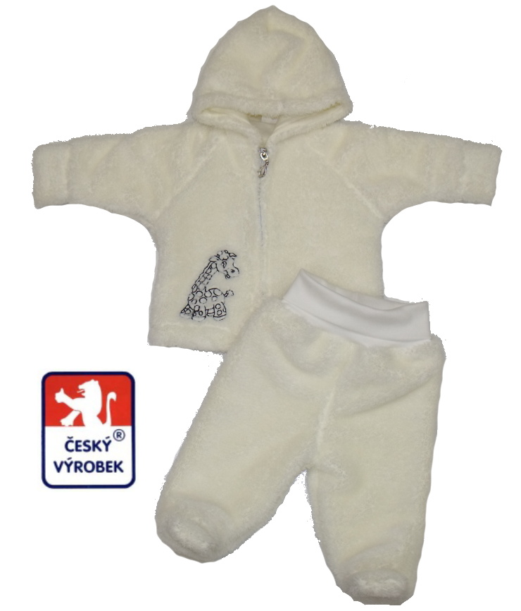 Zimní kojenecký kabátek Dětský svět Lama, bílý s ouškama vel.80