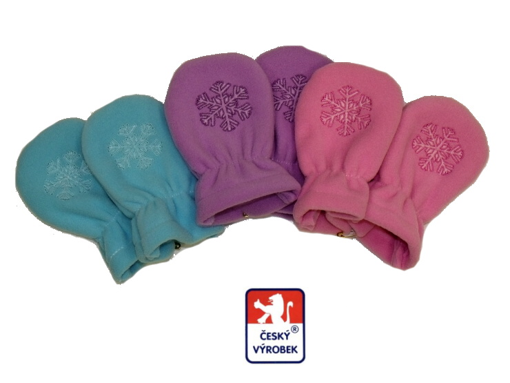Dětské rukavičky s vločkou Dětský svět fleece červené vel.1