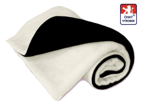 Dětská deka do kočárku Dětský svět fleece dvojitá black/bílá