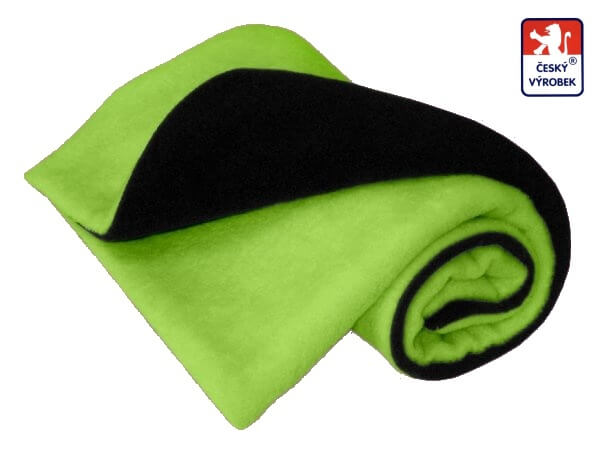 Dětská deka do kočárku Dětský svět dvojitá fleece black/zelená