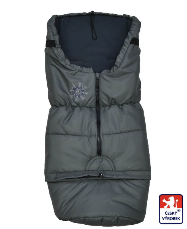Rostoucí zimní fusak do kočárku Winter Sport celošedý – šusťák a šedý fleece 🇨🇿❄️