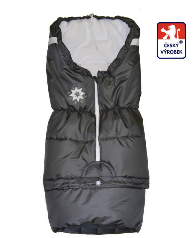 Rostoucí zimní fusak do kočárku Winter Sport šedobílý – šusťák a bílý fleece 🇨🇿❄️