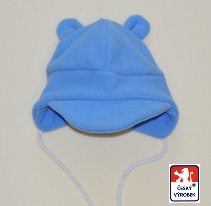 Dětská zimní čepička Dětský svět Baby Fleece s ouškama, sv.modrá vel.2