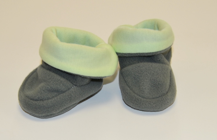 Kojenecké papučky, Dětský svět, fashion baby, šedozelené vel.00