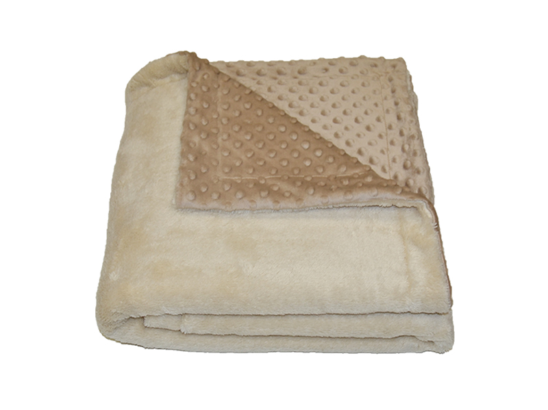Dětská deka do kočárku pro miminko minky / cosy fleece béžová – dvojitá | Dětský svět