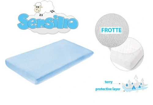 Nepromokavé a nepropustné prostěradlo do postýlky Sensillo modré froté 60×120 cm