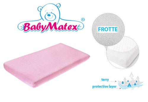 Nepromokavé prostěradlo do postýlky Baby Matex růžové froté
