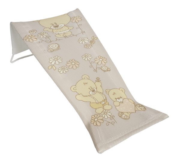 Látkové lehátko do vaničky Tega Baby – béžové s medvídkem 🧸