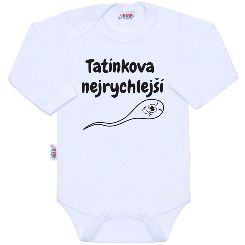 Kojenecké body s potiskem New Baby Tatínkova nejrychlejší velikost 56