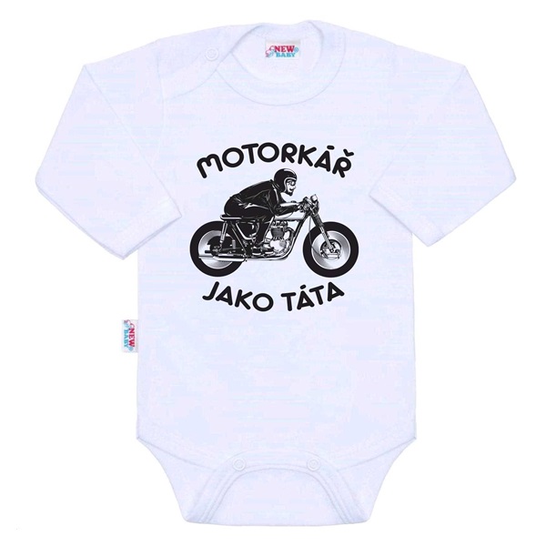 Kojenecké body s potiskem New Baby Motorkář jako táta velikost 62