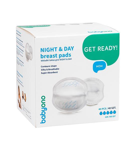 Vložky do podprsenky BabyOno Day & Night 40 ks – prsní vložky pro den i noc