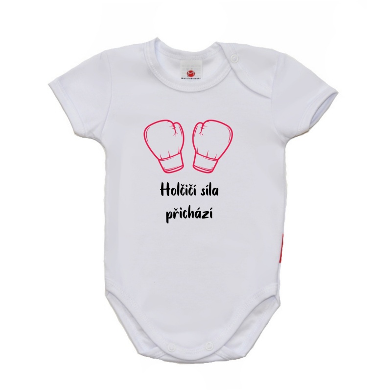 Dětské vtipné body, Gama, krátký rukáv, Holčičí síla přichází velikost 68