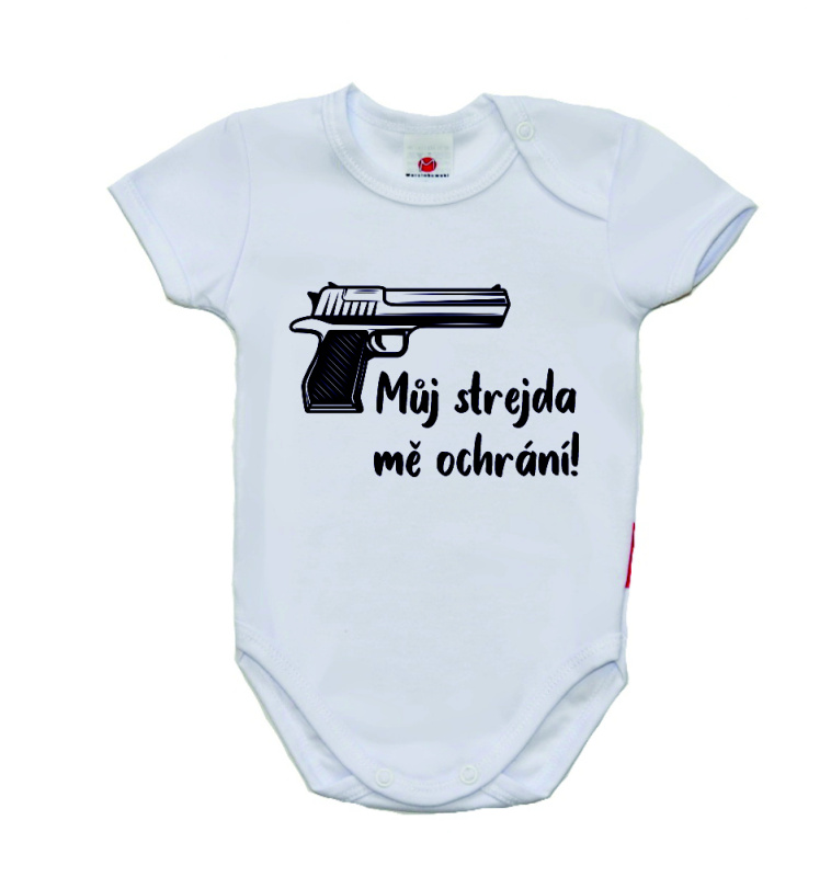 Dětské body, Gama, krátký rukáv, Můj strejda mě ochrání velikost 86
