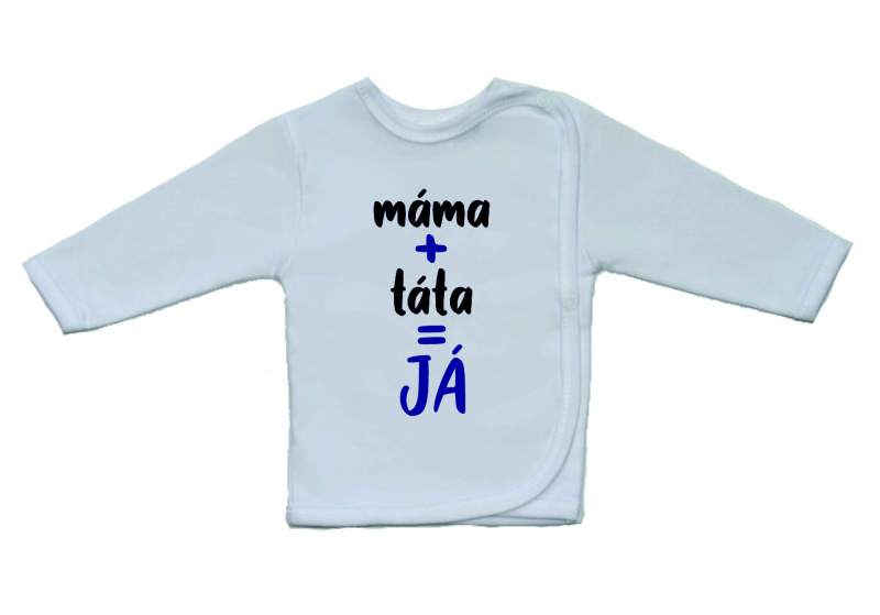 Dětská košilka, Gama, větší nápis máma+táta=JÁ chlapecká