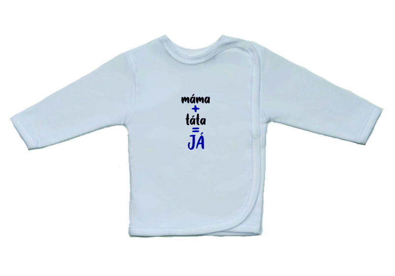 Dětská košilka Gama menší nápis máma+táta=JÁ chlapecká velikost 68