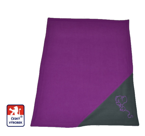 Dětská deka do kočárku Dětský svět BABY STAR fleece kombinovaná fialovošedá