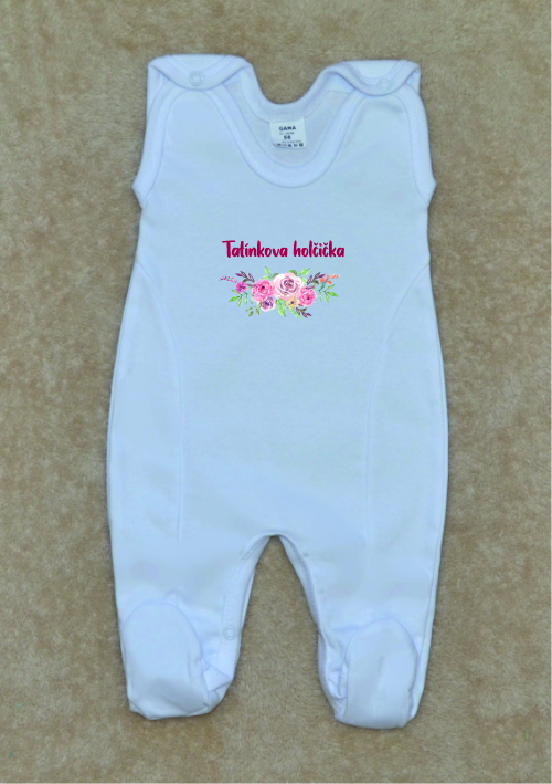 Dětské dupačky s potiskem, Gama, bílé, Tatínkova holčička vel.80