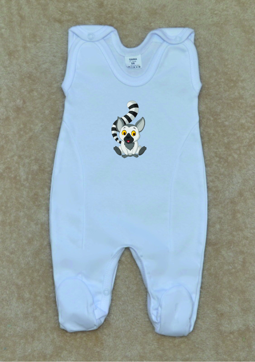 Dupačky pro miminko Gama bílé, sedící lemur