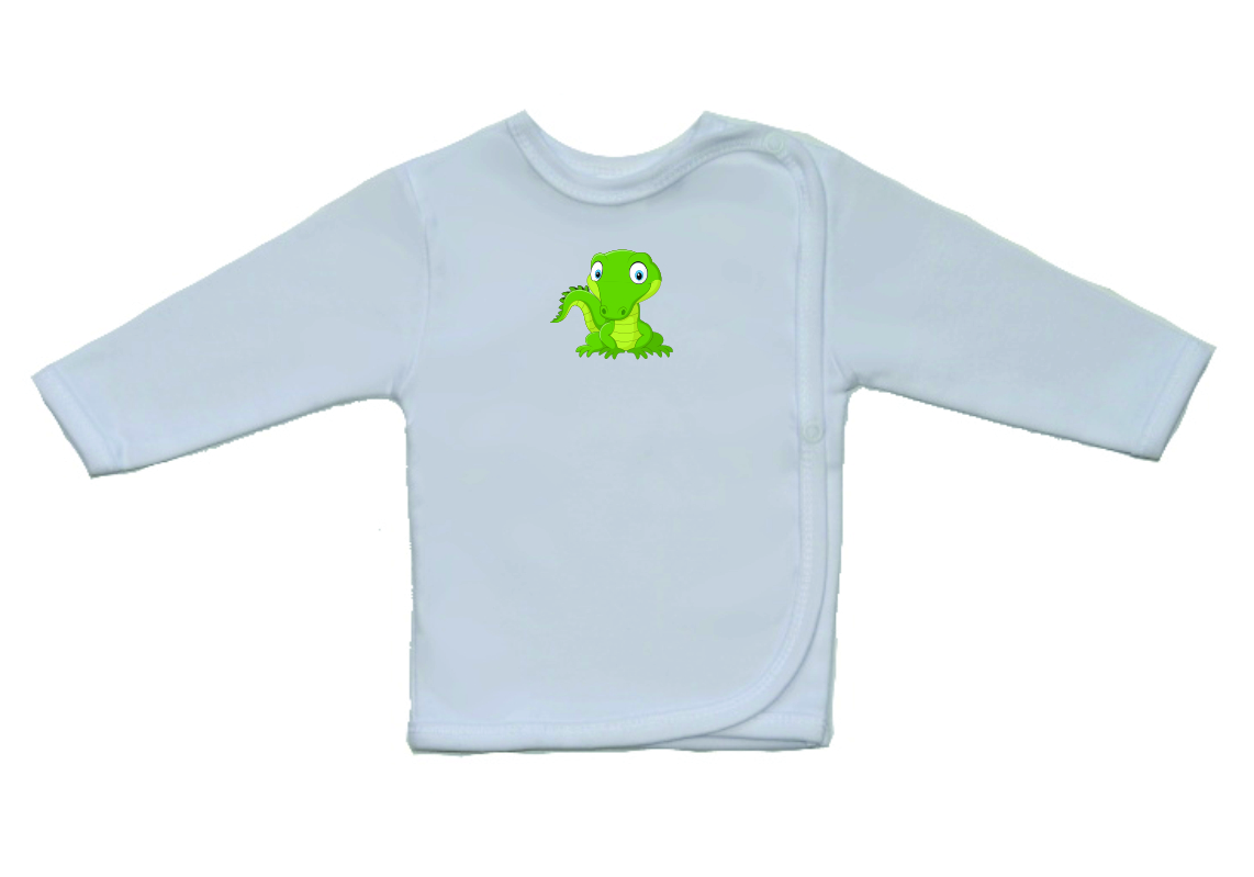 Bavlněná kojenecká košilka pro miminko, Gama, menší, sedící krokodýl vel.56