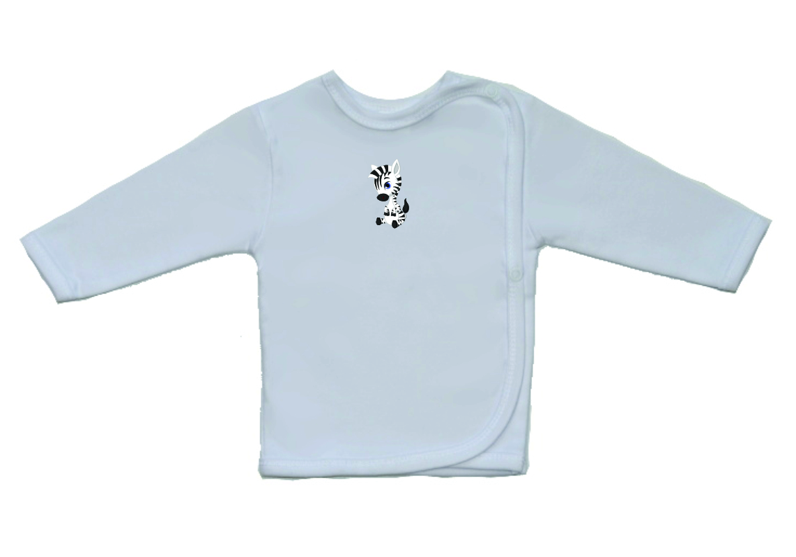 Bavlněná kojenecká košilka pro miminko, Gama, menší, sedící zebra vel.68