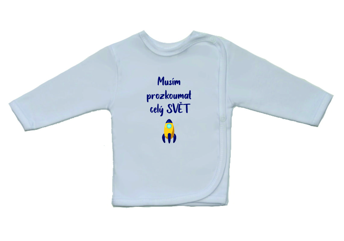 Kojenecká košilka s potiskem Gama, celý svět vel.68
