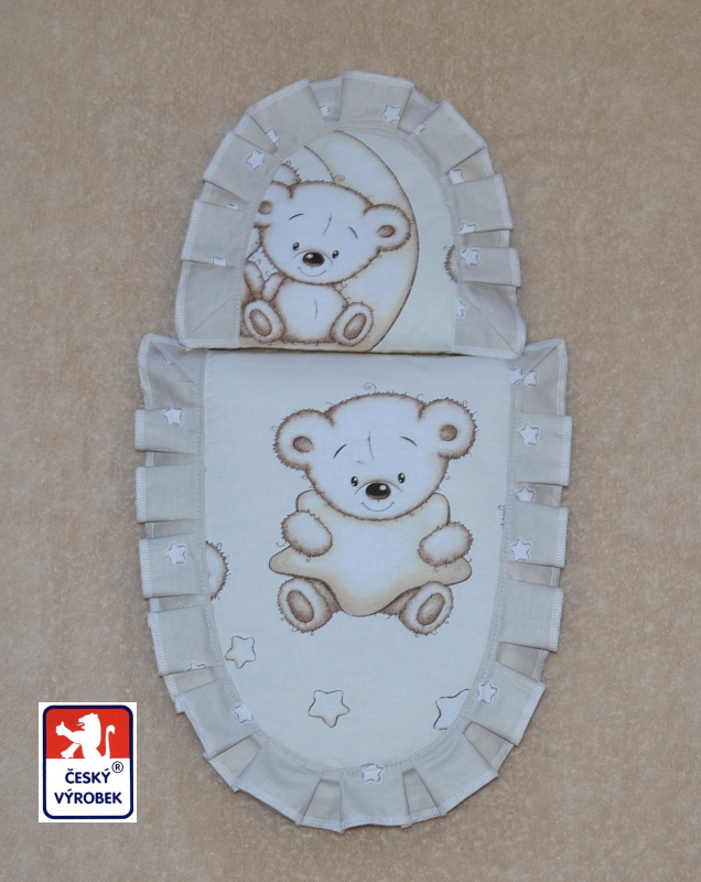Peřinky na kočárek pro panenky Dětský svět béžový medvídek Toro