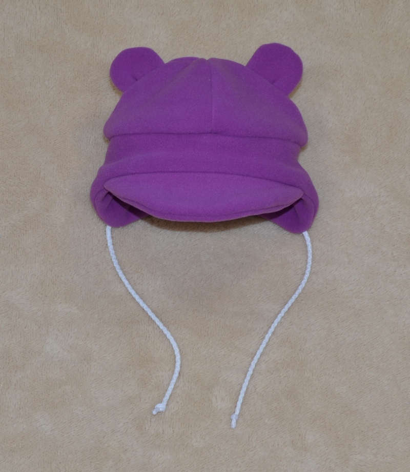 Dětská zimní čepička Dětský svět Baby Fleece s ouškama tmavě fialová vel.3