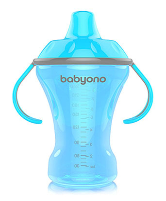 Netekoucí hrníček BABYONO s tvrdým náustkem Natural Nursing 260 ml zelený