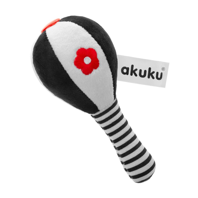 Kojenecká senzorická kontrastní hračka s chrastítkem Akuku Rumbakoule