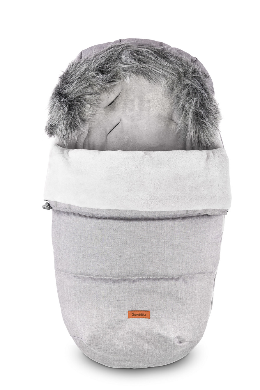 Zimní fusak do kočárku s kožešinou Sensillo Indiana Grey 100 × 50 cm 👶❄️