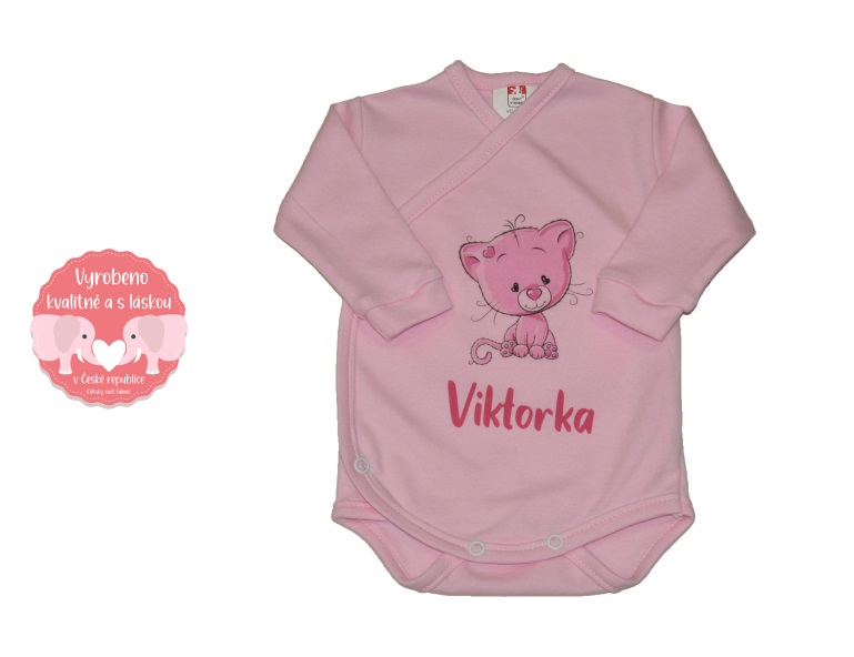 Kojenecké zavinovací body se jménem Gama růžové + obrázek vel.50