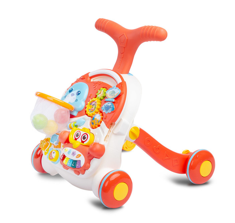Dětské interaktivní chodítko, stoleček s příslušenstvím 2v1, TOYZ SPARK, oranžové