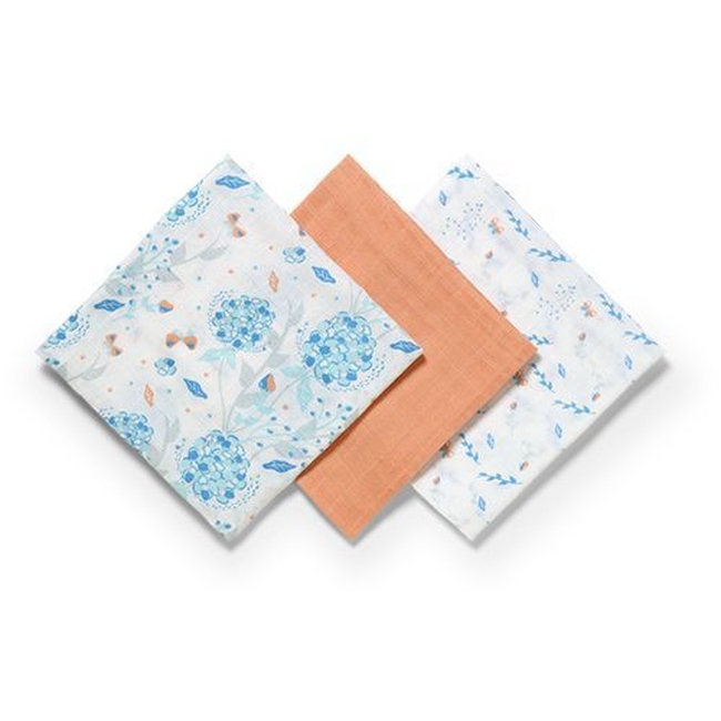Pleny mušelínové Baby Ono Super soft lososová 3 ks v dárkovém balení