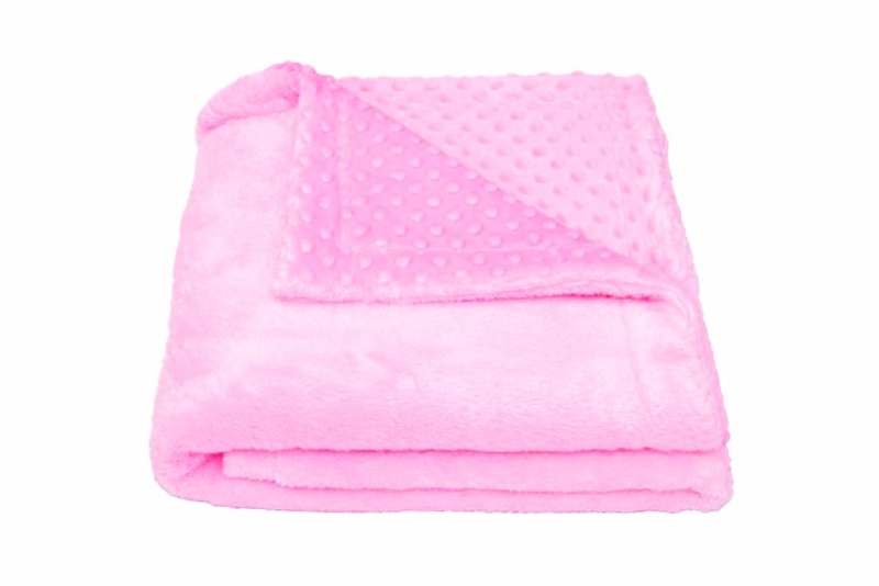 Dětská deka do kočárku pro miminko minky / cosy fleece růžová – dvojitá | Dětský svět