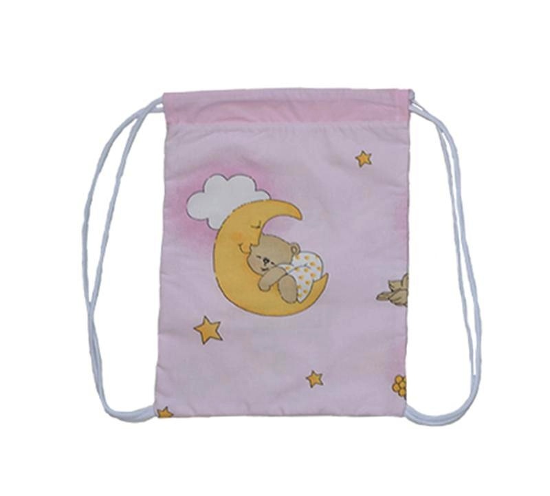 Pytlík na oblečení a papuče do školky Dětský svět – růžový s medvídky 🧸💗