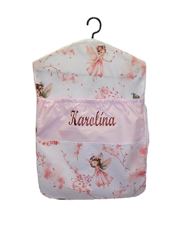 Kapsář na ramínko do školky se jménem pro holky Dětský svět – víla Zuběnka 🧚♀️💗