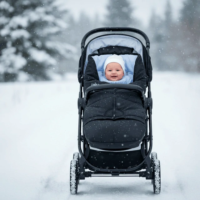 Rostoucí zimní fusak do kočárku Dětský svět Winter Bag 3v1 černo-světle modrý 👶❄️