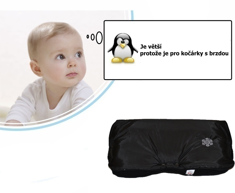 Rukávník na kočárek s brzdou Dětský svět Lux černý
