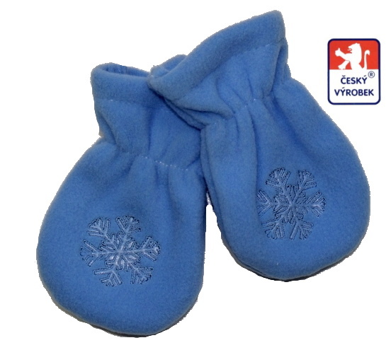 Dětské rukavičky s vločkou Dětský svět fleece stř.modré vel.1