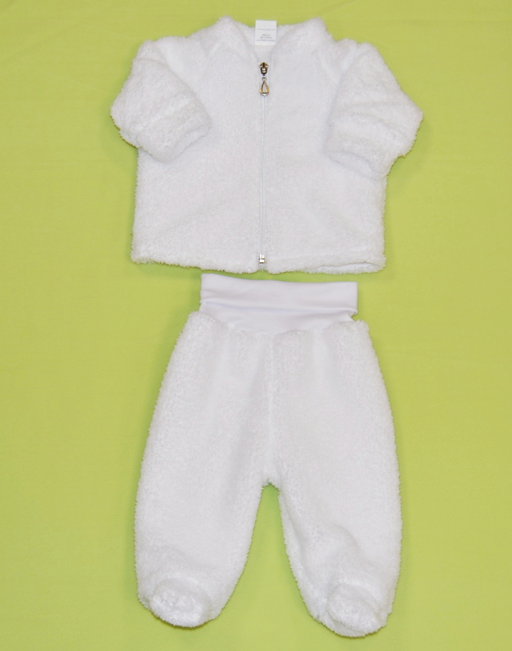 Zimní kojenecká bundička Dětský svět Lama, bílá bez kapuce vel.56