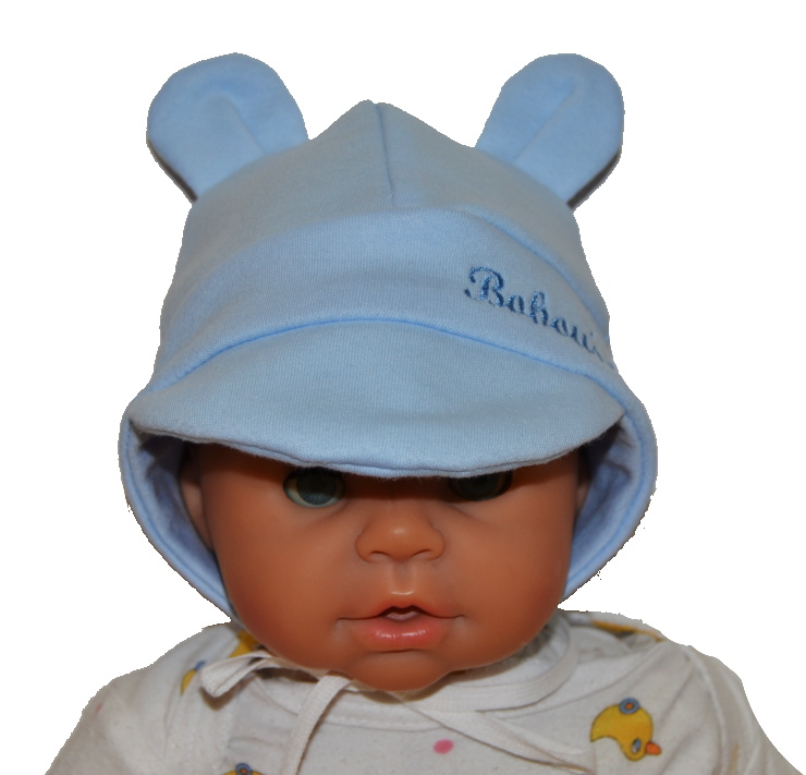 Dětská čepička se jménem Dětský svět modrá vel.0