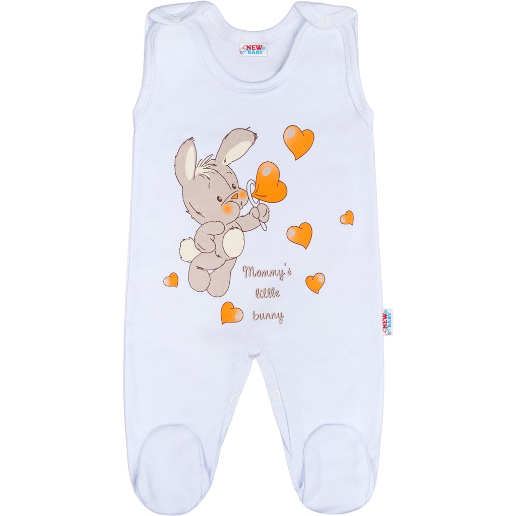 Bílá kojenecká soupravička New Baby Králíček se srdíčky velikost 50/52